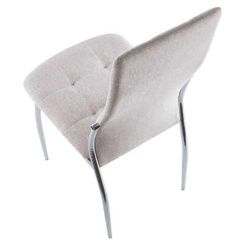 Conjunto de 4 cadeiras de jantar Diana Tecido - Bege 44 x 100 x 57cm cm