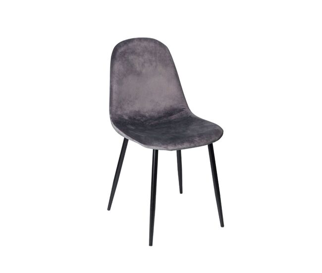Silla teok black terciopelo - gris oscuro