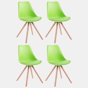 Set de 4 sillas para visitas Toulouse Rund en polipiel Simil cuero Verde 56X48X83 cm
