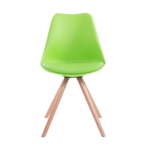 Set de 4 sillas para visitas Toulouse Rund en polipiel Simil cuero Verde 56X48X83 cm