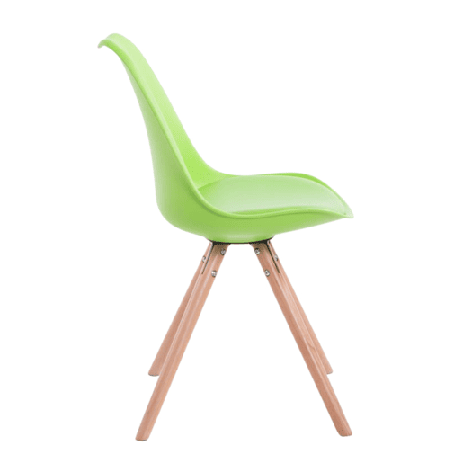 Set de 4 sillas para visitas Toulouse Rund en polipiel Simil cuero Verde 56X48X83 cm