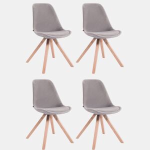 Set de 4 sillas Toulouse Square en terciopelo Gris 56X48X84 cm
