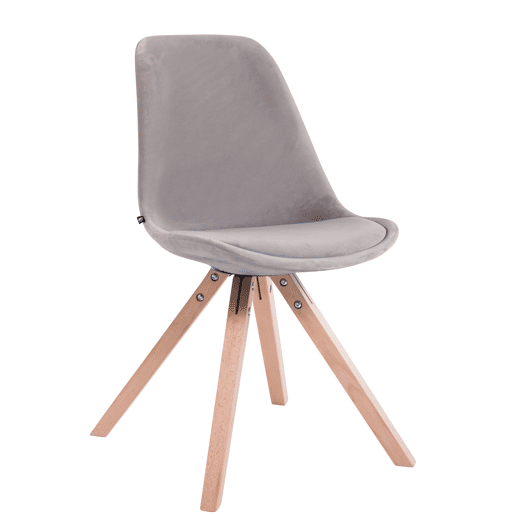 Set de 4 sillas Toulouse Square en terciopelo Gris 56X48X84 cm