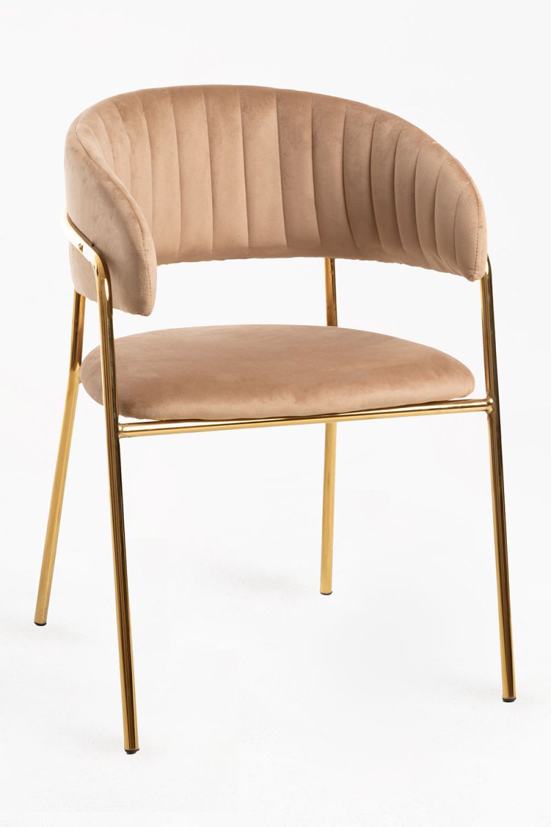 Silla Moniel Golden Terciopelo Marrón