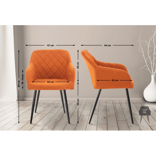 Silla de comedor Shila Tela Naranja 44X47X84 cm