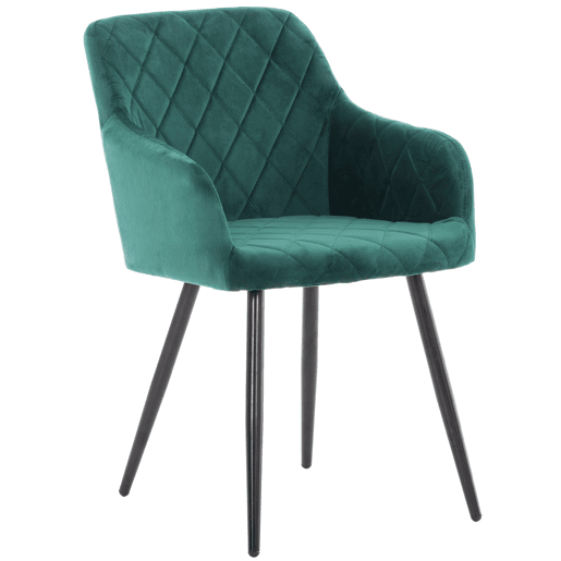 Silla de comedor Shila Terciopelo Verde 44X47X84 cm