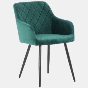 Silla de comedor Shila Terciopelo Verde 44X47X84 cm