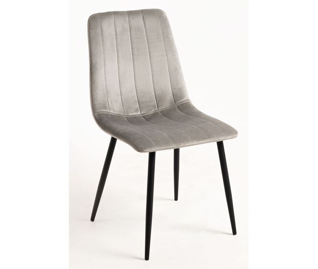 Silla liny terciopelo - gris claro