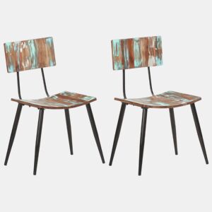 vidaXL Cadeiras de jantar 2 pcs madeira recuperada maciça