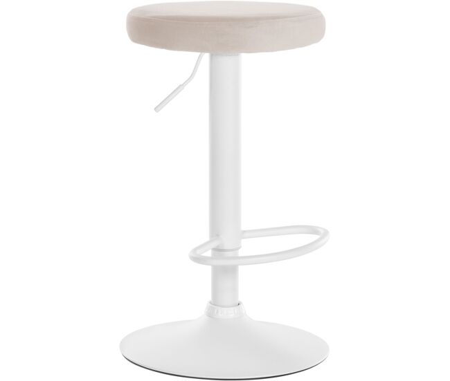 Taburete de bar ponte tapizado en terciopelo crema 38.5x38.5x60 cm