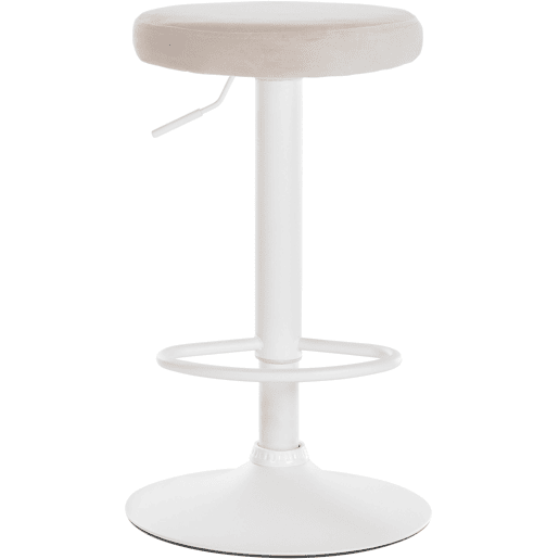 Taburete de bar Ponte tapizado en terciopelo Crema 38.5X38.5X60 cm