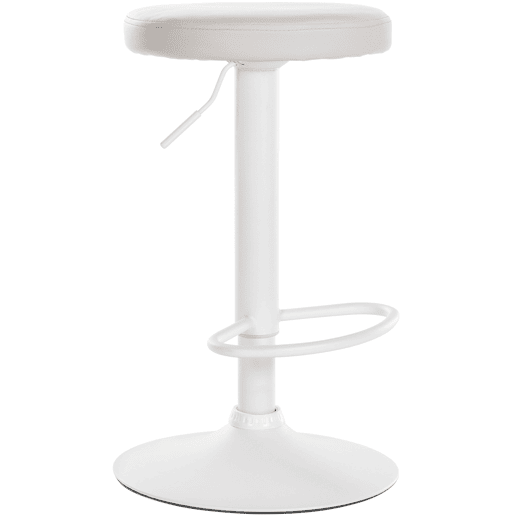 Taburete de bar Ponte redondo en polipiel Simil cuero Blanco 38.5X38.5X60 cm