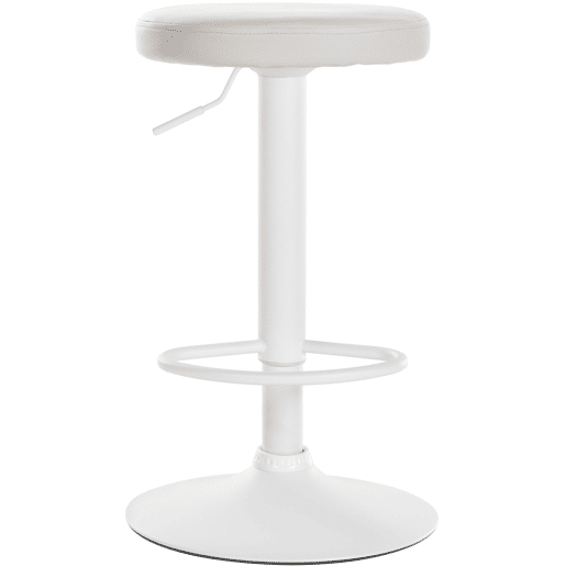 Taburete de bar Ponte redondo en polipiel Simil cuero Blanco 38.5X38.5X60 cm