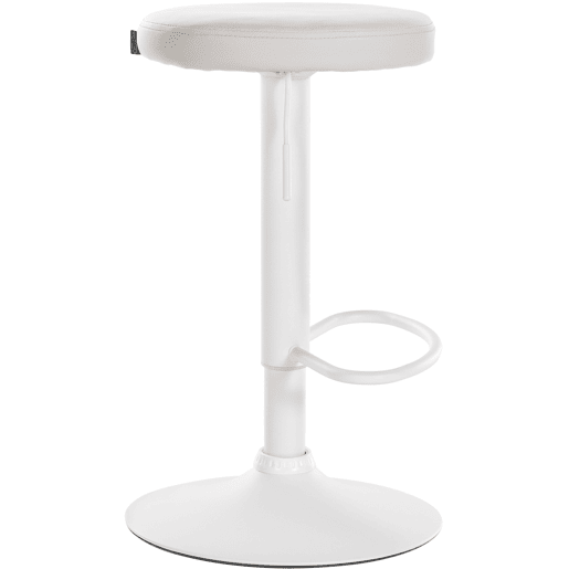 Taburete de bar Ponte redondo en polipiel Simil cuero Blanco 38.5X38.5X60 cm