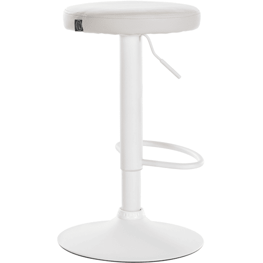 Taburete de bar Ponte redondo en polipiel Simil cuero Blanco 38.5X38.5X60 cm