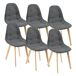 Set de 6 Sillas de Comedor Kopparberg Tapizado Madera de haya Set de 6 Sillas de Comedor Kopparberg Tapizado Madera de haya Gris Oscuro