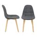 Set de 6 Sillas de Comedor Kopparberg Tapizado Madera de haya Set de 6 Sillas de Comedor Kopparberg Tapizado Madera de haya Gris Oscuro