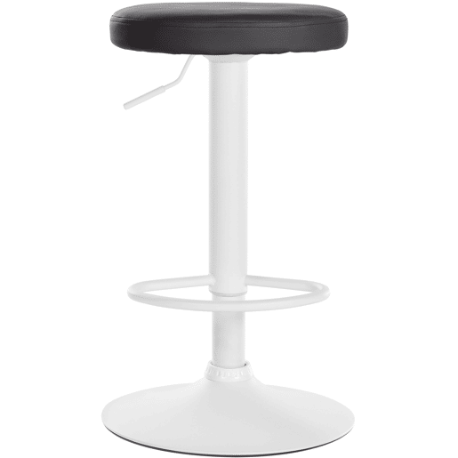 Taburete de bar Ponte redondo en polipiel Simil cuero Negro 38.5X38.5X60 cm