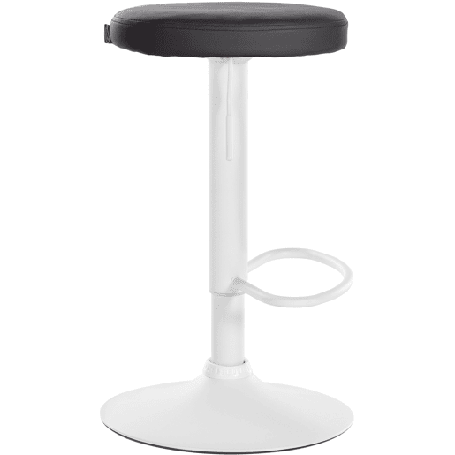 Taburete de bar Ponte redondo en polipiel Simil cuero Negro 38.5X38.5X60 cm