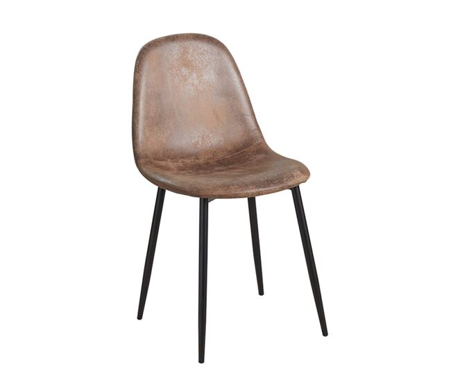 Silla Black Teok Polipiel Vintage