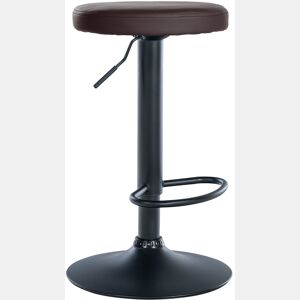 Taburete de bar Ponte redondo en polipiel Simil cuero Marrón 38.5X38.5X60 cm