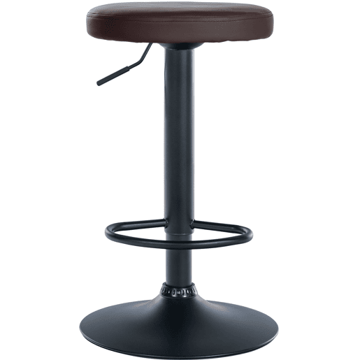 Taburete de bar Ponte redondo en polipiel Simil cuero Marrón 38.5X38.5X60 cm
