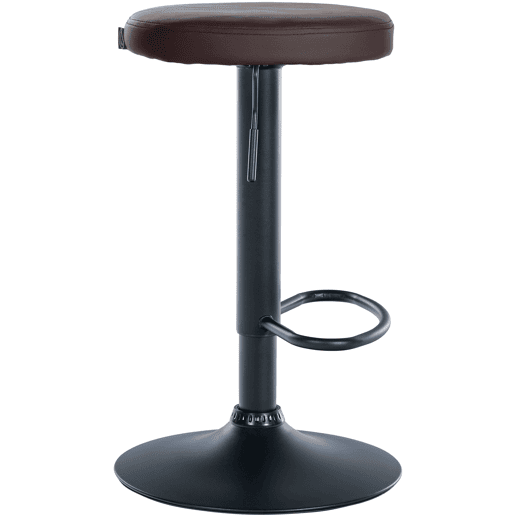 Taburete de bar Ponte redondo en polipiel Simil cuero Marrón 38.5X38.5X60 cm