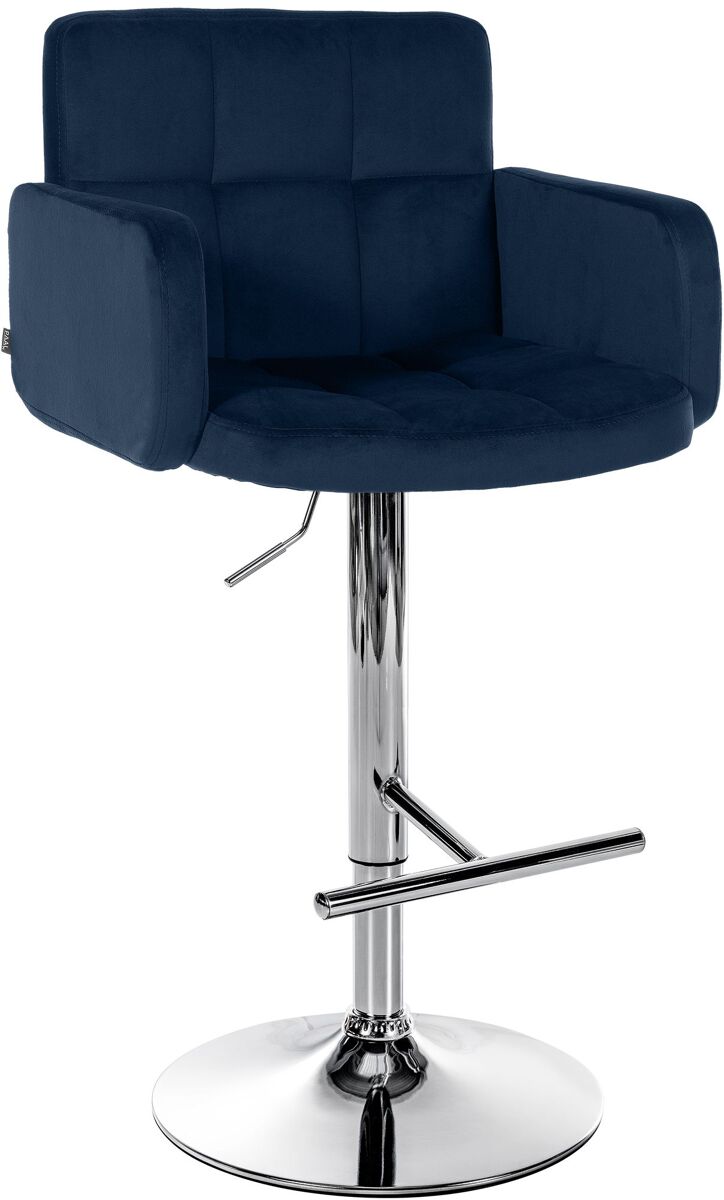 Taburete de bar los angeles terciopelo azul 56x60x93 cm