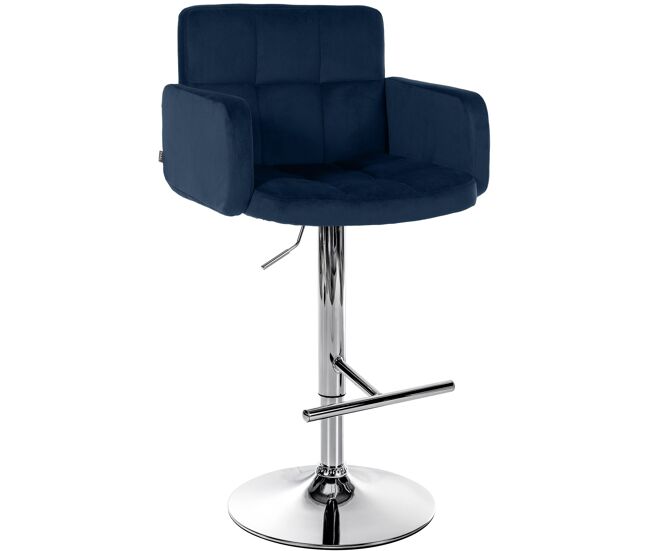 Taburete de bar los angeles terciopelo azul 56x60x93 cm