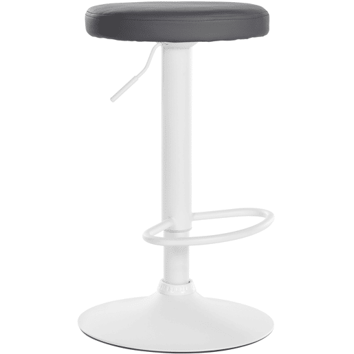 Taburete de bar Ponte redondo en polipiel Simil cuero Gris 38.5X38.5X60 cm