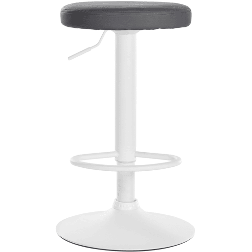 Taburete de bar Ponte redondo en polipiel Simil cuero Gris 38.5X38.5X60 cm