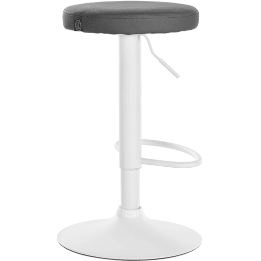 Taburete de bar Ponte redondo en polipiel Simil cuero Gris 38.5X38.5X60 cm