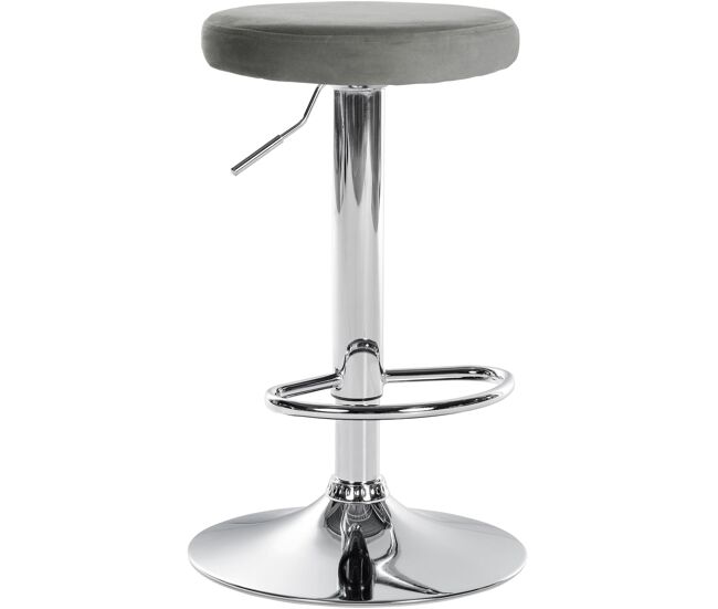 Taburete de bar ponte tapizado en terciopelo gris 38.5x38.5x60 cm
