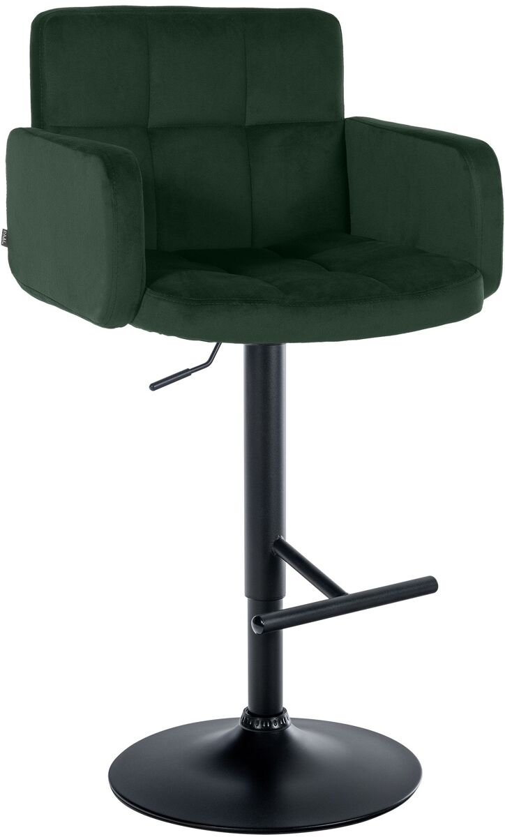 Taburete de bar los angeles terciopelo verde oscuro 56x60x93 cm