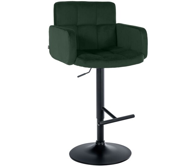 Taburete de bar los angeles terciopelo verde oscuro 56x60x93 cm