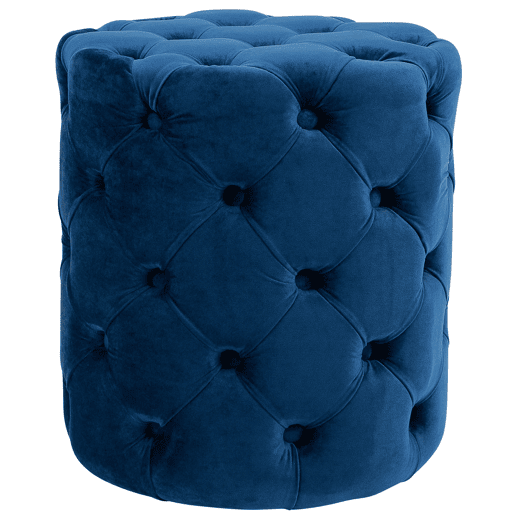 Taburete Reposapies Drancy En Terciopelo Azul 42X42X46 cm
