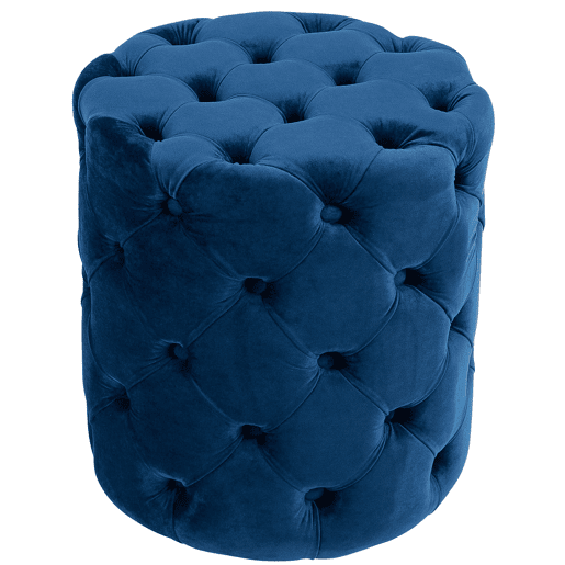 Taburete Reposapies Drancy En Terciopelo Azul 42X42X46 cm