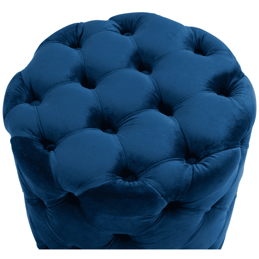 Taburete Reposapies Drancy En Terciopelo Azul 42X42X46 cm