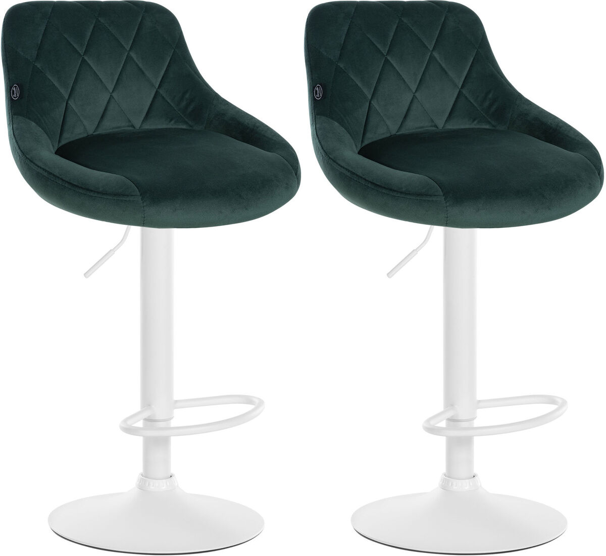 Set de 2 taburetes lazio en terciopelo verde oscuro 49x46x83 cm