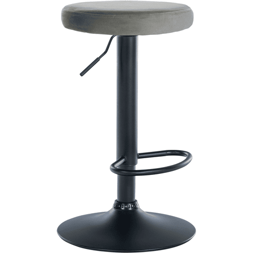 Taburete de bar Ponte tapizado en terciopelo Gris 38.5X38.5X60 cm