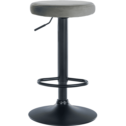 Taburete de bar Ponte tapizado en terciopelo Gris 38.5X38.5X60 cm