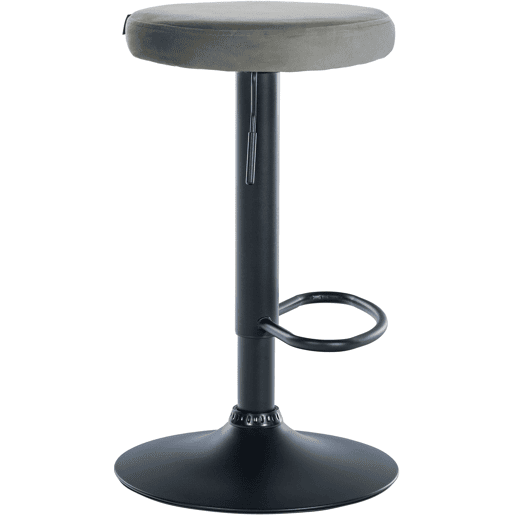 Taburete de bar Ponte tapizado en terciopelo Gris 38.5X38.5X60 cm