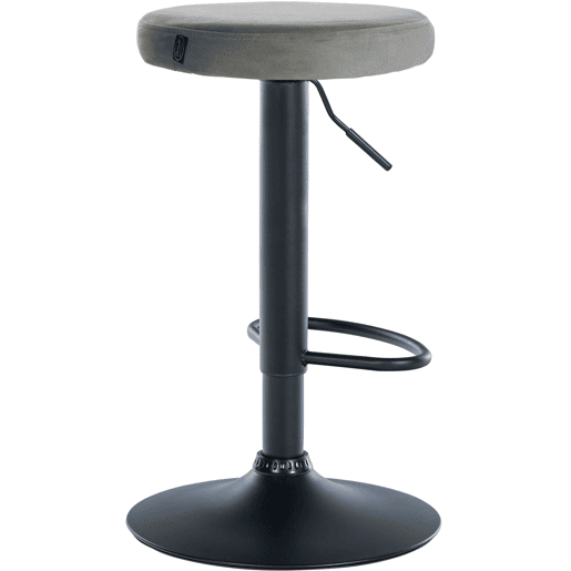 Taburete de bar Ponte tapizado en terciopelo Gris 38.5X38.5X60 cm
