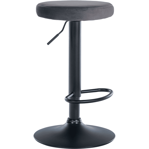 Taburete de bar Ponte tapizado en terciopelo Gris oscuro 38.5X38.5X60 cm