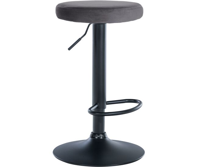 Taburete de bar ponte tapizado en terciopelo gris oscuro 38.5x38.5x60 cm