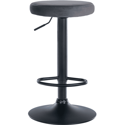 Taburete de bar Ponte tapizado en terciopelo Gris oscuro 38.5X38.5X60 cm