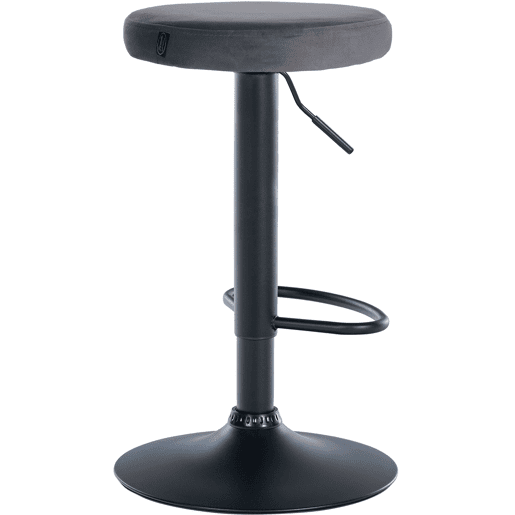 Taburete de bar Ponte tapizado en terciopelo Gris oscuro 38.5X38.5X60 cm