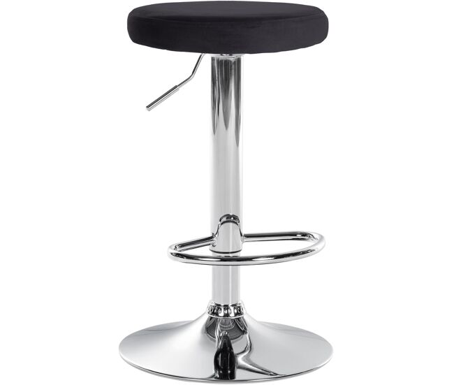 Taburete de bar ponte tapizado en terciopelo negro 38.5x38.5x60 cm