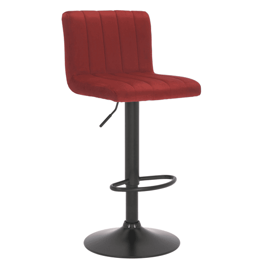 Taburete de bar Jamie en terciopelo Rojo 50X40X85 cm