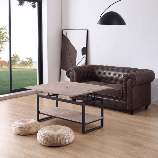 Mesa de centro extensível Rens Carvalho Mel - Preto 100 x 62 x 90 cm